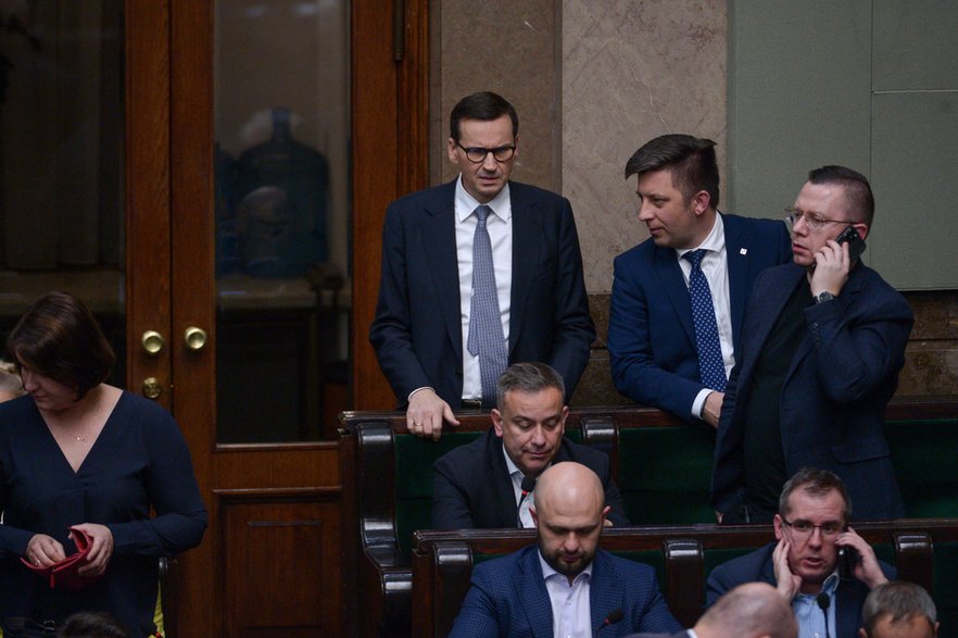 Mateusz Morawiecki i Michał Dworczyk w Sejmie