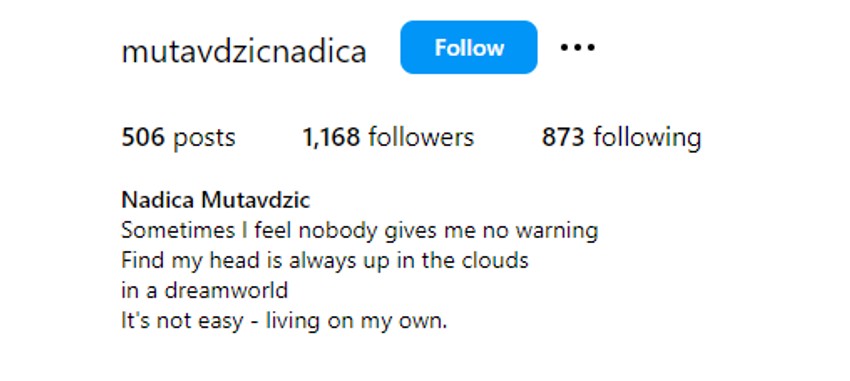 Nadica, Instagram