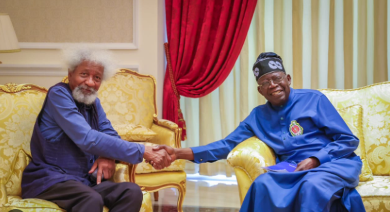 Prof Wole Soyinka and President Bola Tinubu. [Punch]