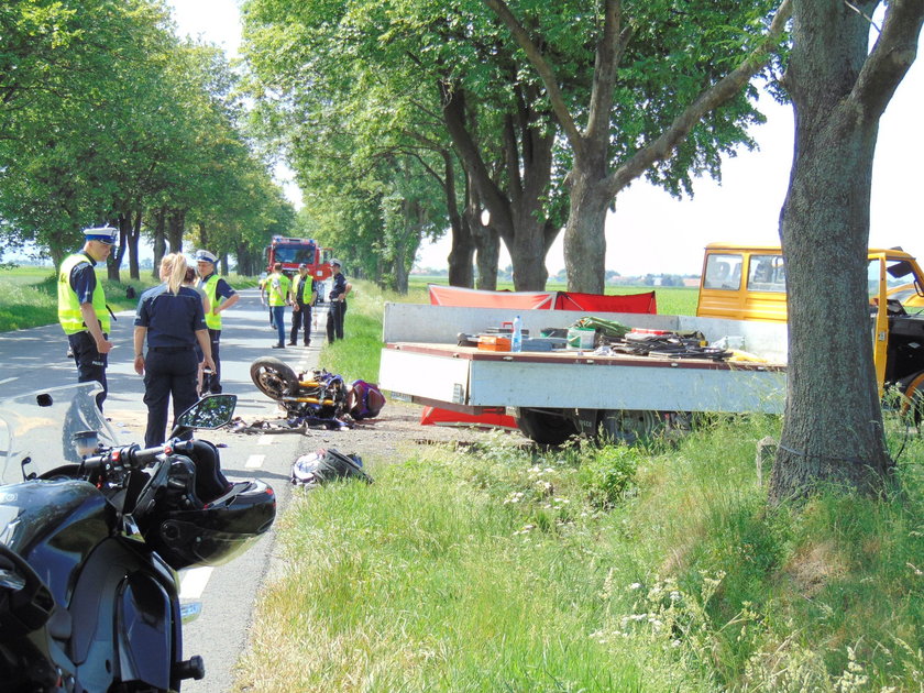 Wypadek motocyklisty Stary Paczków