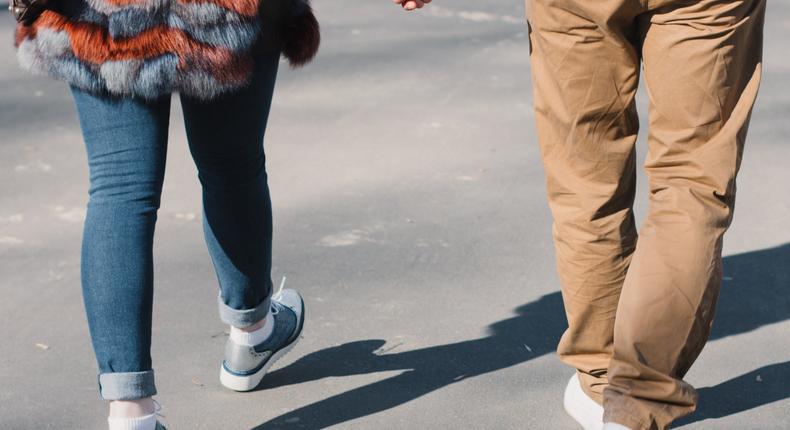 couple holding hands