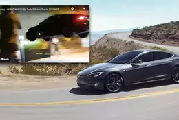 Kierowca sprawdził, czy Tesla Model S potrafi latać. Potrafi, ale lądować już nie [Wideo]