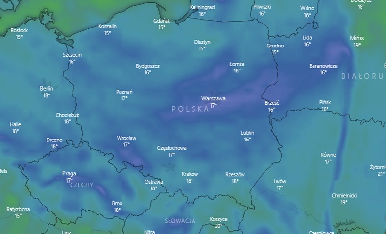 Poranek w poniedziałek zapowiada się z niewielkimi podmuchami wiatru