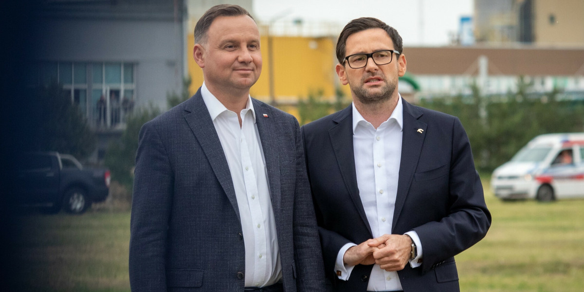 Prezydent Andrzej Duda i prezes Orlenu Daniel Obajtek.