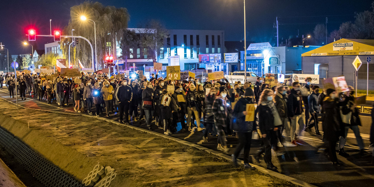 Protest w Suchym Lesie pod Poznaniem