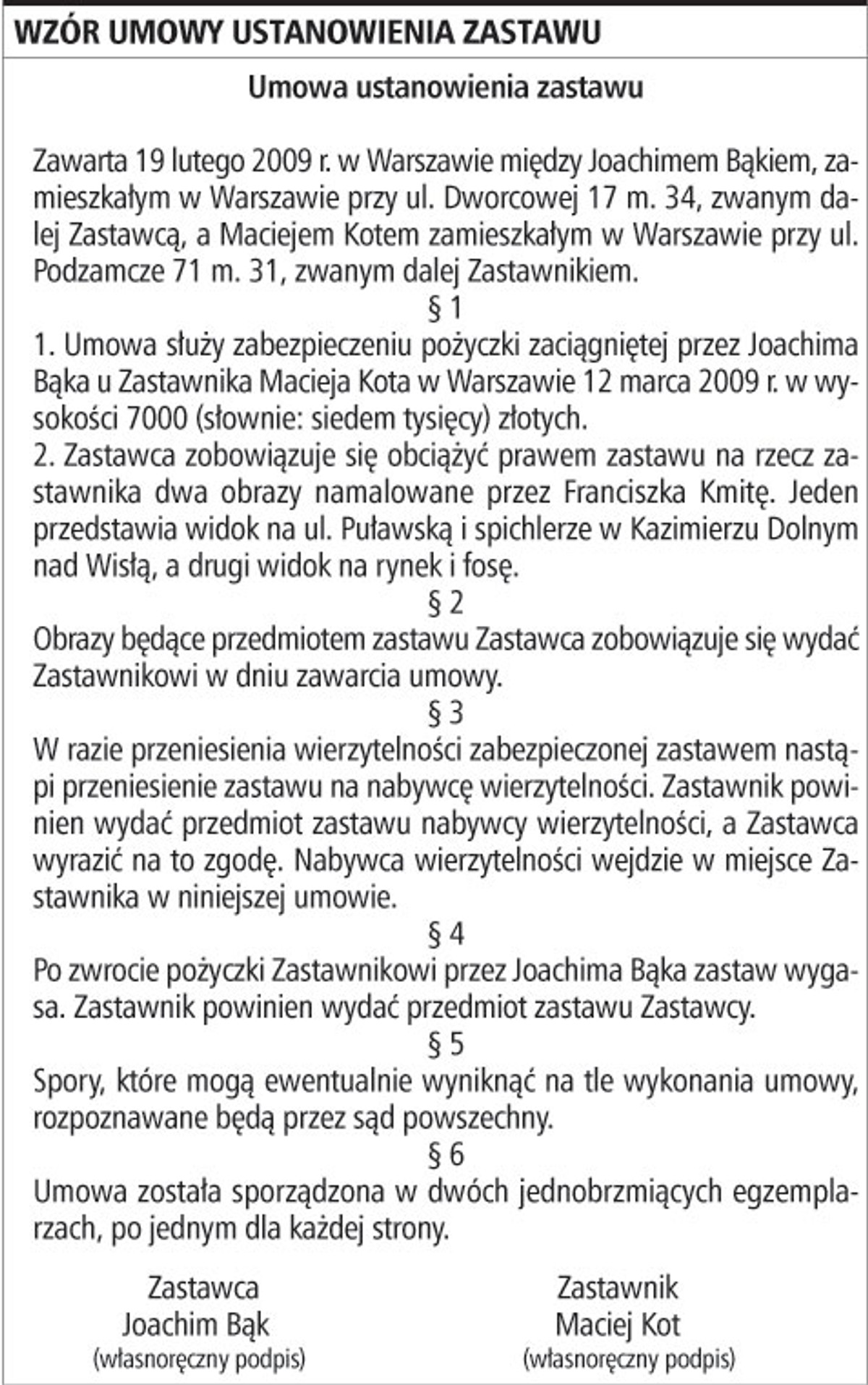 Tak sporządzona umowa zabezpiecza pieniądze wierzyciela