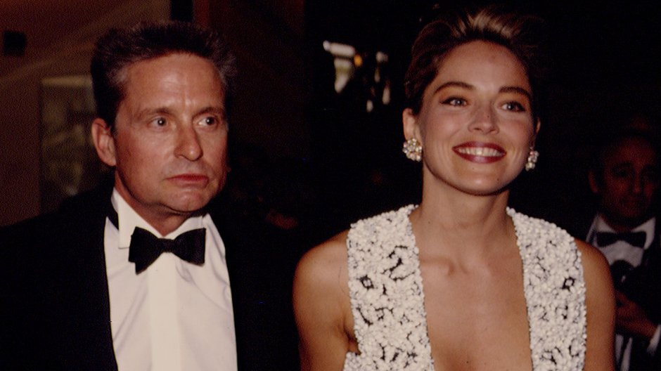 Michael Douglas i Sharon Stone na premierze "Nagiego instynktu"