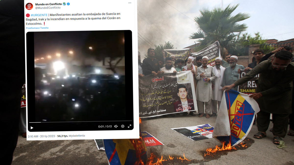 Szturm na ambasadę Szwecji w Bagdadzie. Protestujący podpalili budynek