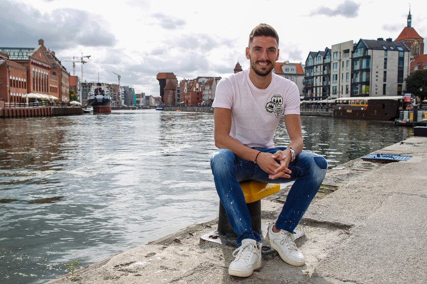 Pilka nozna. Ekstraklasa. Lechia Gdansk. Filip Mladenovic. 13.09.2018