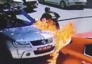 Paljenje automobila u Skoplju