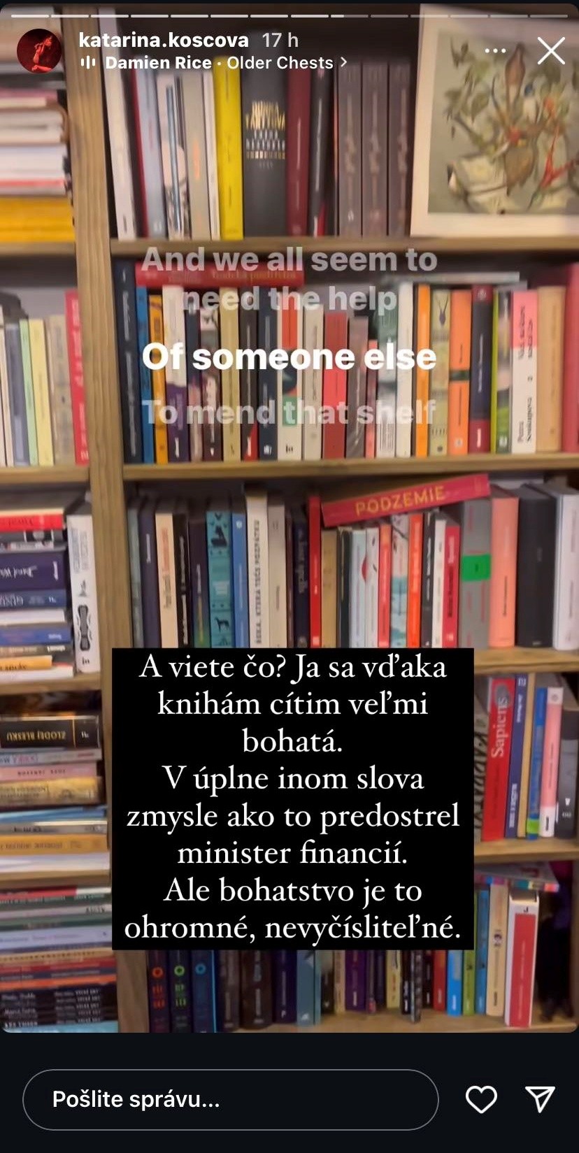 Koščová považuje knihy za najväčšie bohatstvo.