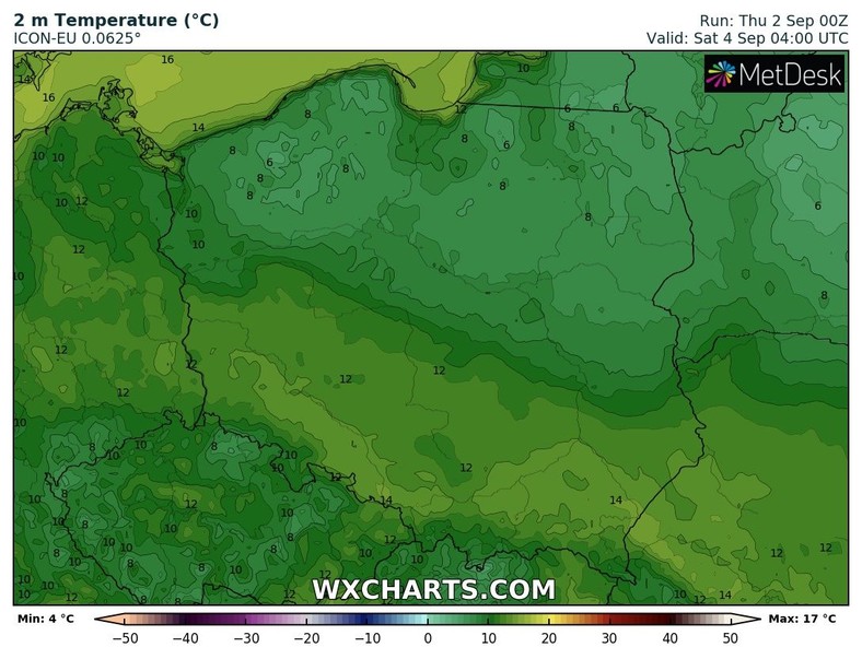 W nocy z północy zacznie spływać kolejna fala chłodnego powietrza