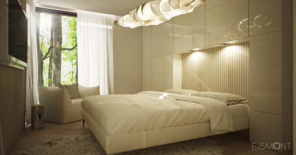 Nowoczesne wnętrze ocieplone drewnem - projekt Ejsmont