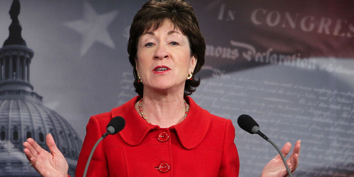 Republican Sen. Susan Collins of Maine at a news conference on Capitol Hill in 2011 in Washington.