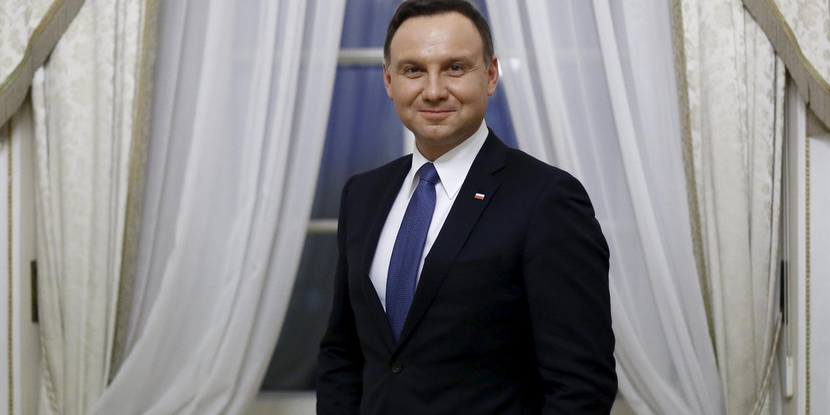 Poland's President Duda poses for picture after interview with Reuters at the Presidential Palace in Warsaw