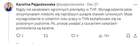 Komentarz Karoliny Pajączkowskiej