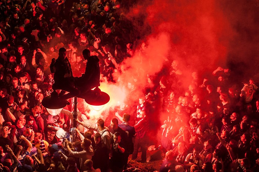 Kibice świętowali zdobycie tytułu Mistrza Polski przez Lecha Poznań