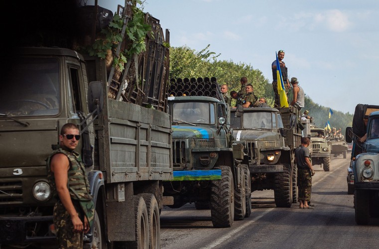 Kolumna ukraińskich wojsk