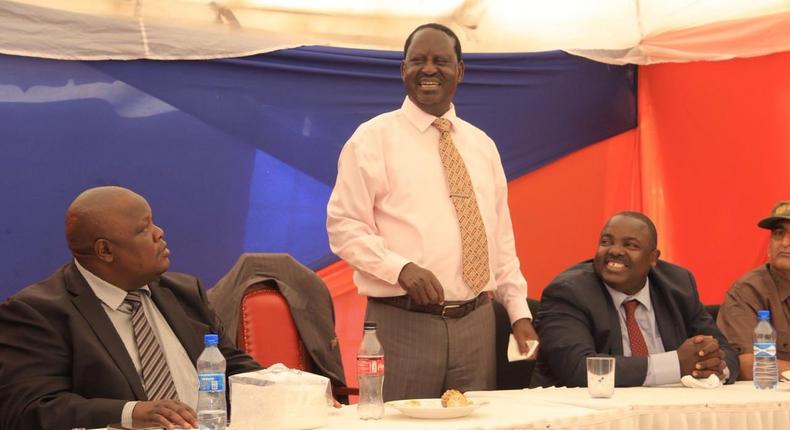 ODM party leader Raila Odinga during a recent consultative meeting at Orange House