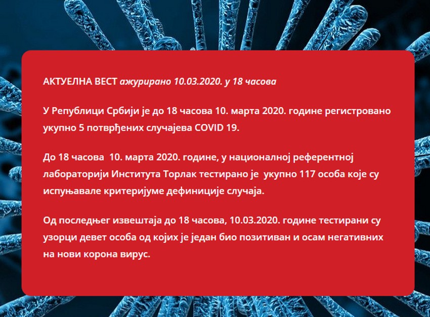 Saopštenje od 18.00