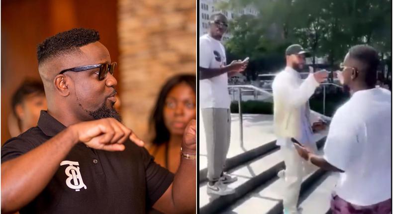 Video: Sarkodie connects with Barcelona stars Depay and Dembele in New York