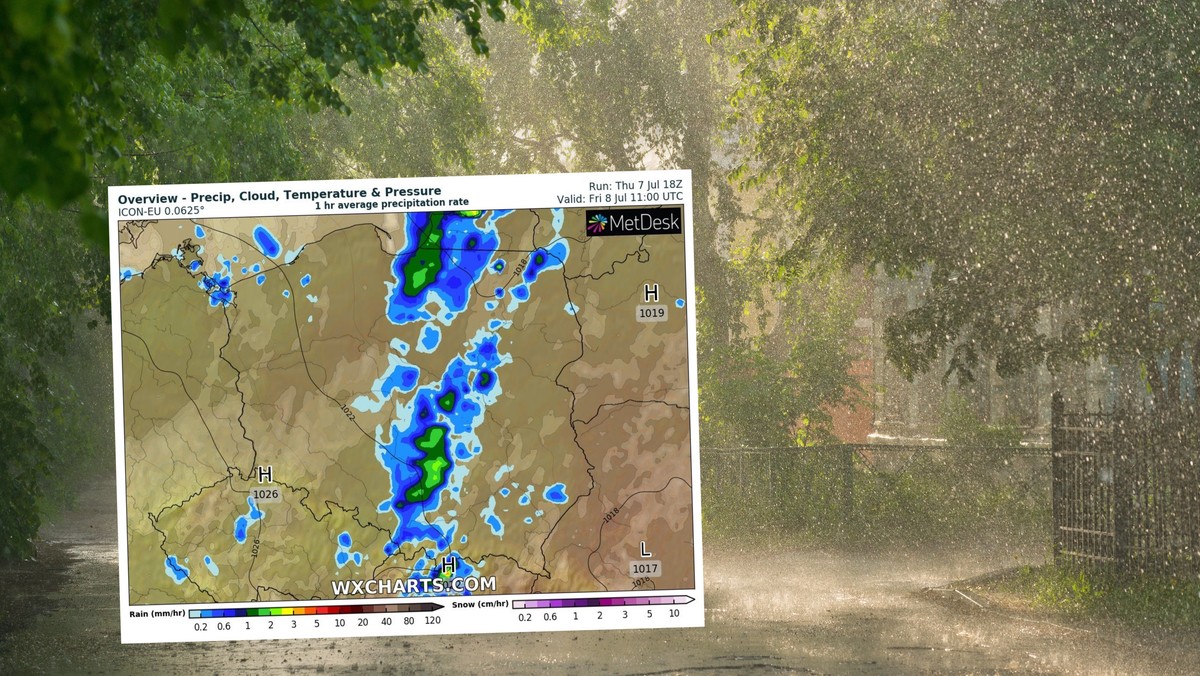 Pogoda na piątek, 8 lipca. Front nad Polską. Przyniesie nie tylko deszcz
