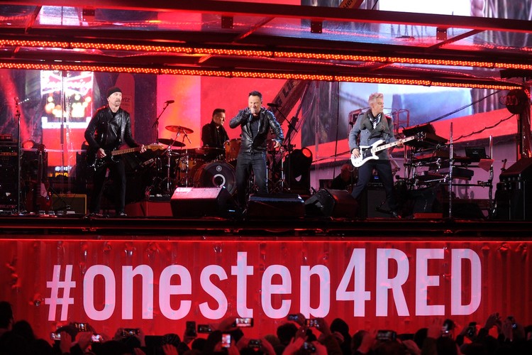 The Edge, Larry Mullen Jr., Bruce Springsteen i Adam Clayton