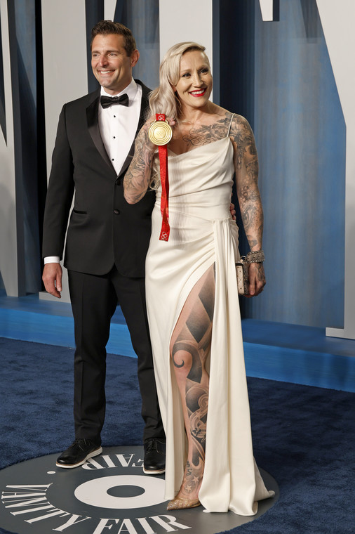 Kaillie Humphries z mężem na przyjęciu po rozdaniu Oscarów