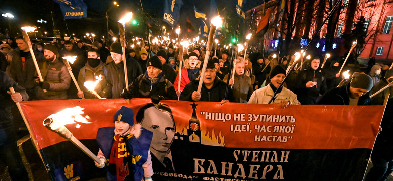Setki nacjonalistów uczciło w Kijowie pamięć Stepana Bandery
