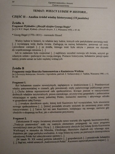 Matura z historii - odpowiedzi do zadań z poziomu rozszerzonego