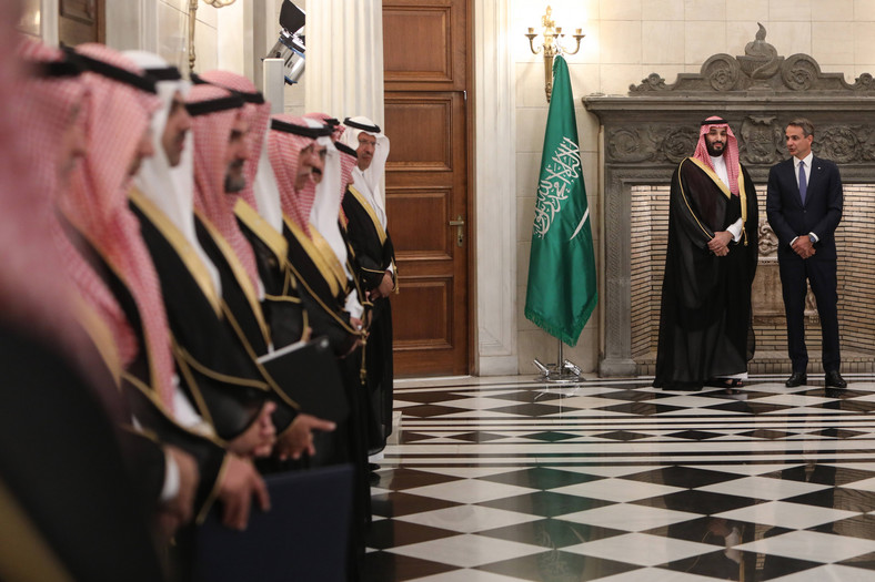 Delegacja z Arabii Saudyjskiej na spotkaniu u premiera Grecji