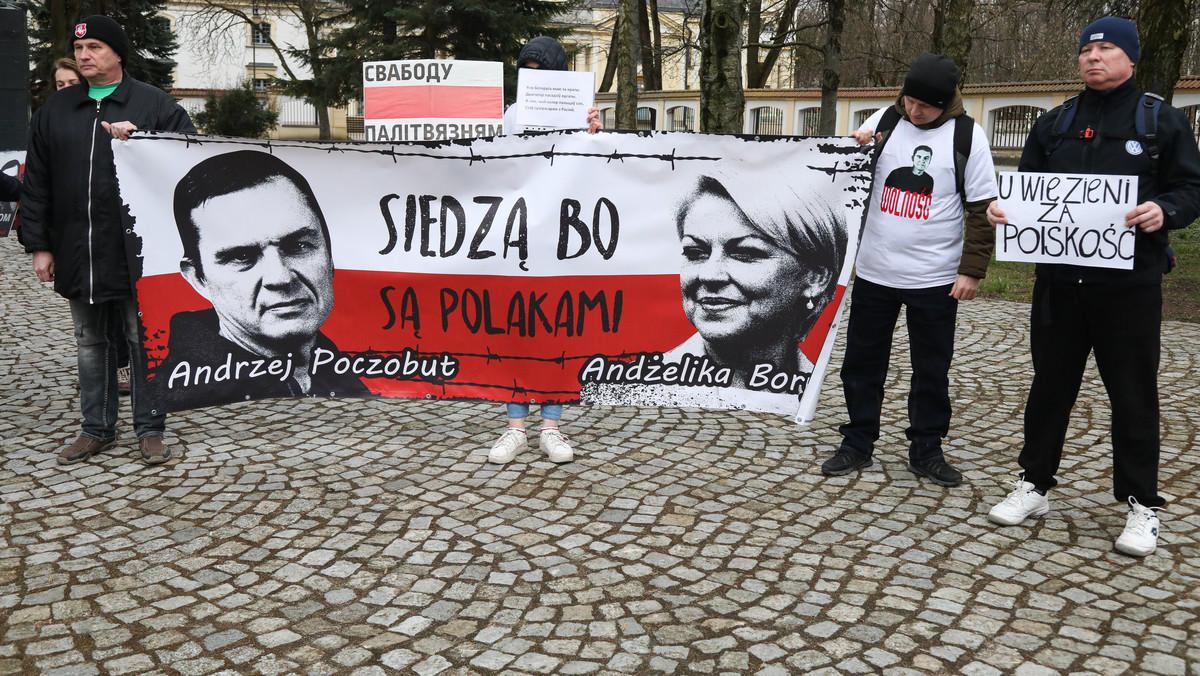 Wiec solidarności z Poczobutem. "Reżim na Białorusi nie oszczędza nikogo"