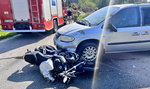 Rozbity motocykl na środku skrzyżowania. Nie żyje 42-letni policjant
