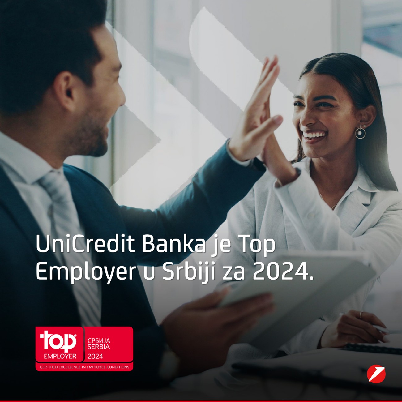 UniCredit Banka je Top Employer u Srbiji za 2024. godinu