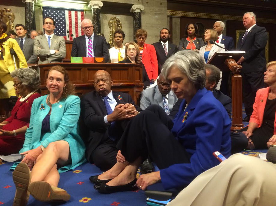 House Democrats hold a sit-in.