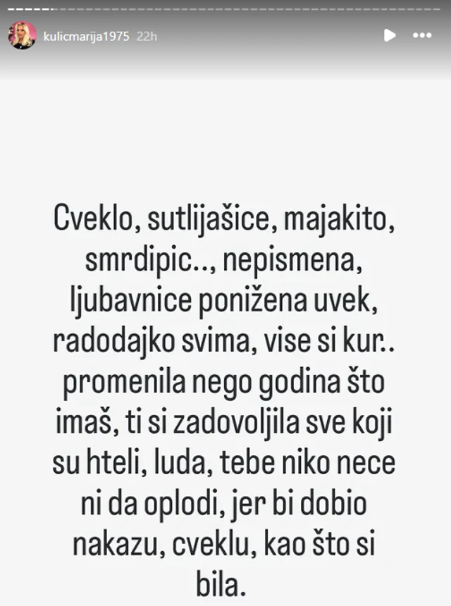 "Smrdipič..., više si k... promenila nego što godina imaš!" Maja Marinković na meti nikad gnusnijih uvreda