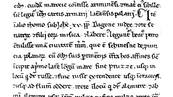 Fragment Dagome Iudex - jednego z najstarszych zabytków języka polskiego