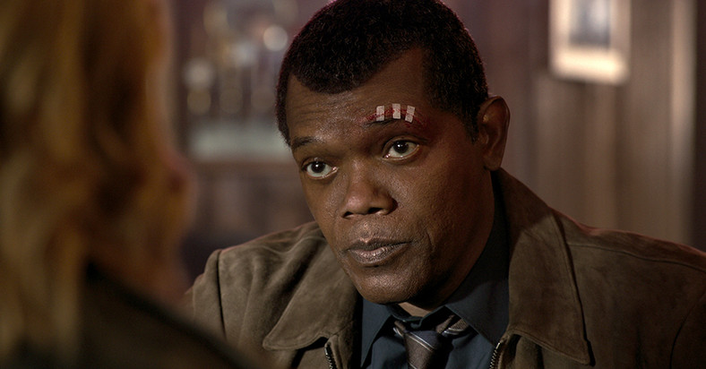 Samuel L. Jackson w filmie "Kapitan Marvel"