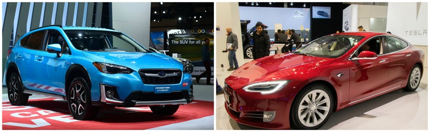 Subaru Krostrek i Tesla model S (foto: ilustracija)