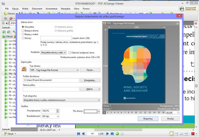 Co ciekawe, użytkownicy PDF-XChange Viewer mogą również eksportować pliki PDF do formatów graficznych