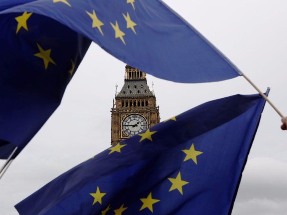 Pro-Europe demonstrators protest during a "March for Europe" against the Brexit vote result in 2016 in London.