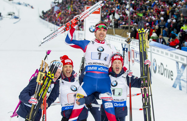 MŚ w biathlonie: triumf Norwegii w sztafecie, 20. złoto Bjoerndalena