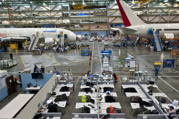Zakłady Boeing Co. w Everett w stanie Washington - montaż 787 Dreamliners