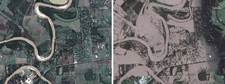 Zdjęcia satelitarne przed i po przejściu huraganu