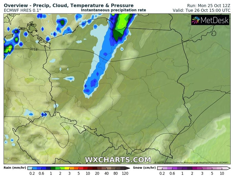 We wtorek od północnego zachodu nadciągnie front z opadami