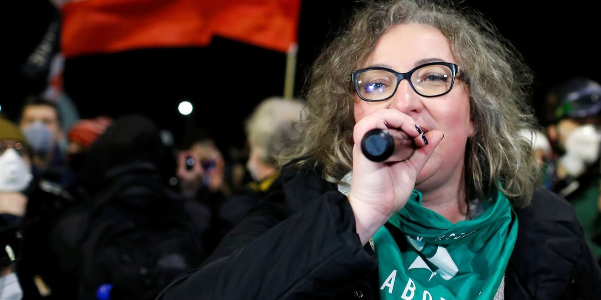 Protest against verdict restricting abortion rights, in Warsaw