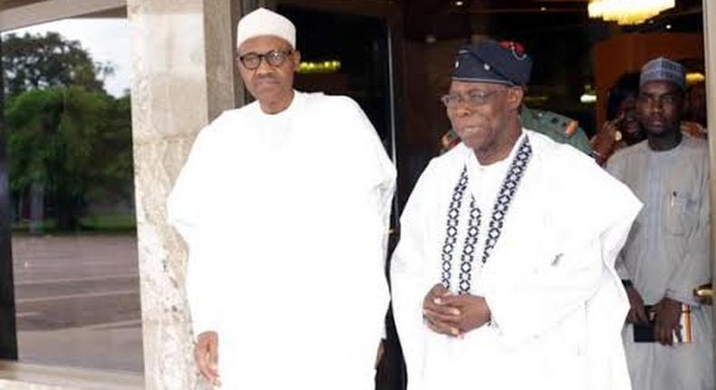 President Muhammadu Buhari meets with former President, Olusegun Obasanjo