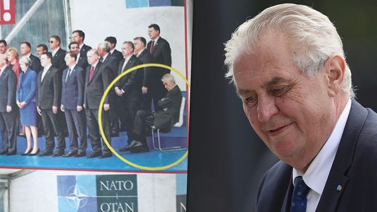 Media czeskie i słowackie publikują zdjęcie prezydenta Czech Milosza Zemana śpiącego podczas szczytu NATO. Czy przywódca państwa rzeczywiście spał w trakcie oficjalnego zdjęcia liderów państw Sojuszu?