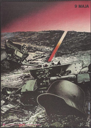 Plakat propagandowy na sowiecki Dzień Zwycięstwa.