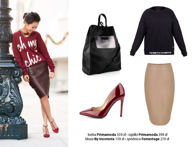 Jesienne STYLIZACJE z ubraniami w kolorze marsala